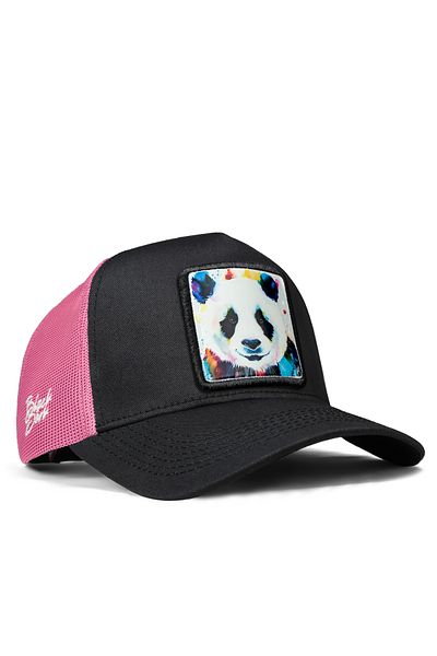 BlackBörk V1 Panda Logo Black-Pink Trucker Hat