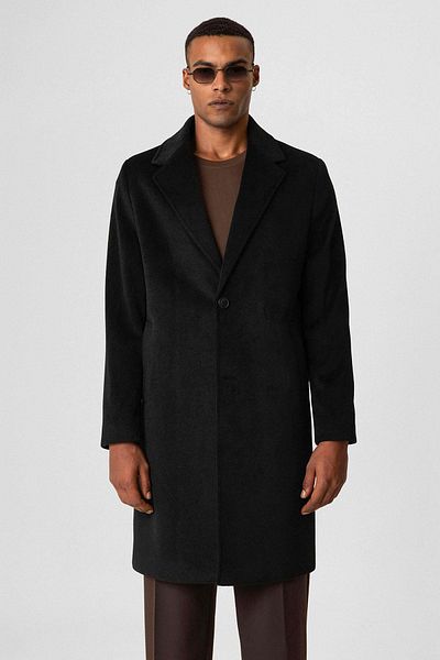 Antioch Black Textured Men's Coat