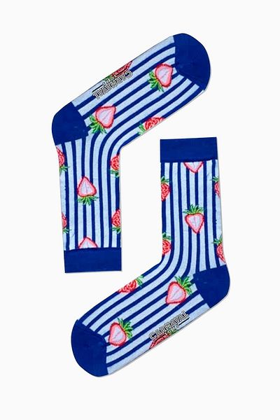 CARNAVAL SOCKS Цветни сини чорапи с шарка на ягоди