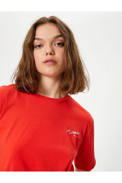 Koton Ataturk Printed Oversize T-Shirt - Crew Neck, Short Sleeve