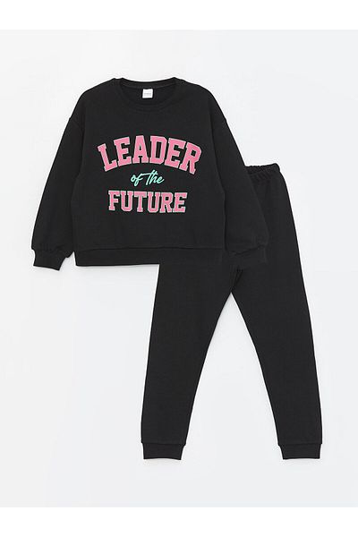 LC Waikiki Lw - Langarm-Pyjama-Set für Mädchen mit Rundhalsausschnitt