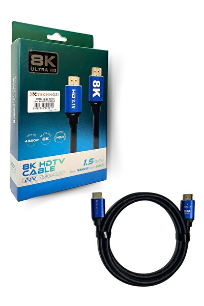 technozi 1.5 Metre 8k Ultra Hd HDMI 2.0 Ses ve Görüntü Kablosu HDR 8K 120HZ,4...