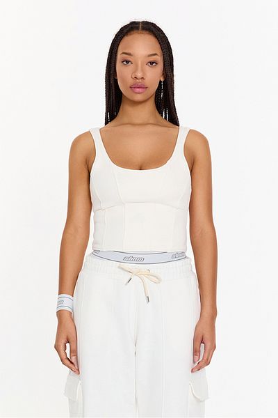 ŞEBNEM GÜNAY White Cotton Corset Top