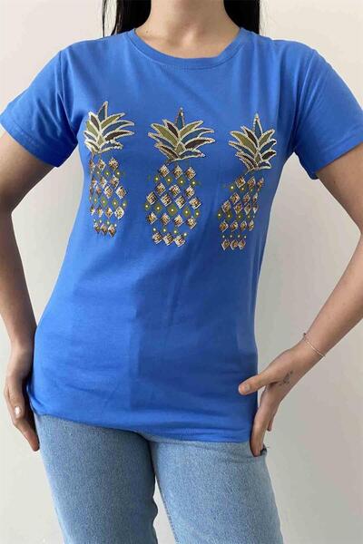 İstangül Butik Tricou cu decolteu rotund cu ananas strălucitor