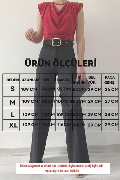 İstangül Butik Pantaloni Palazzo cu curea integrală din Lycra