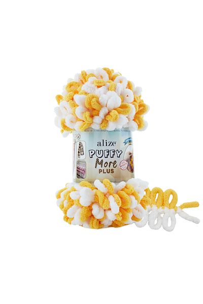 Alize 2 Pieces Puffy More Plus Hand Knitting Yarn, Finger Knitting Yarn (2 X 250 Grams) 8002
