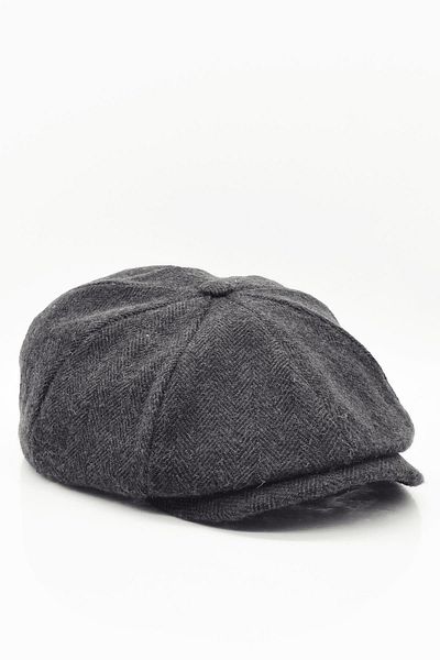 Külah Men's Wool Winter Hat Harris British Cap-anthracite