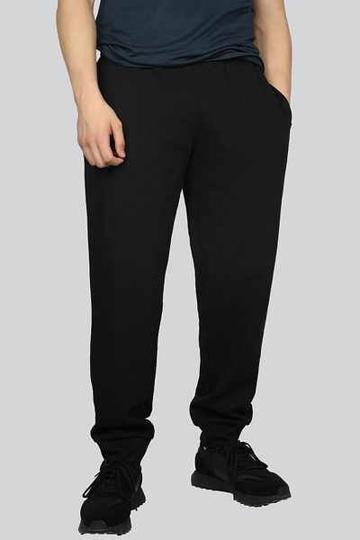 Emporio Armani Μαύρο ανδρικό βαμβακερό παντελόνι κανονικής εφαρμογής - Ελαστικό πόδι 111690   4F574-00020
