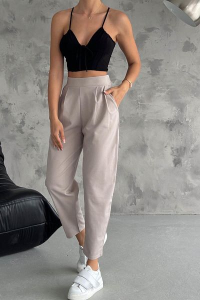İstangül Butik Balloon Sleeve Back Elastic Trousers