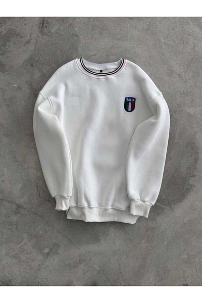 ozcelf Italy 3 Thread Embroidered Oversize Sweatshirt Hoodie - with Ribbon