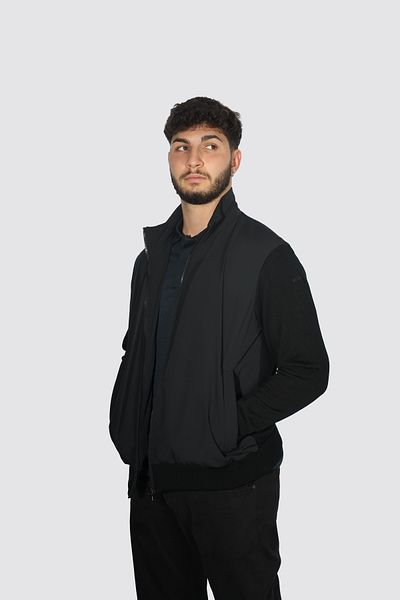 PAUL&SHARK Men's Zippered Stand Collar Casual Black Sweatshirt 14311261 -011