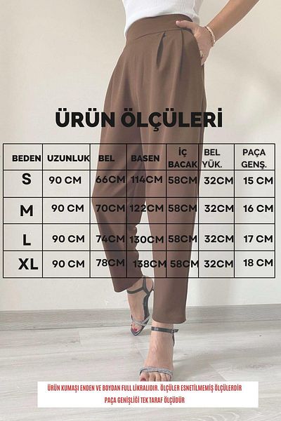 İstangül Butik Back Elastic Balloon Trousers