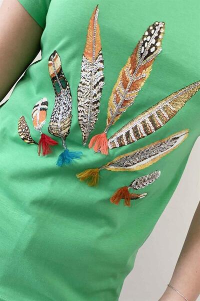 İstangül Butik Μπλουζάκι Indian Crew Neck Design