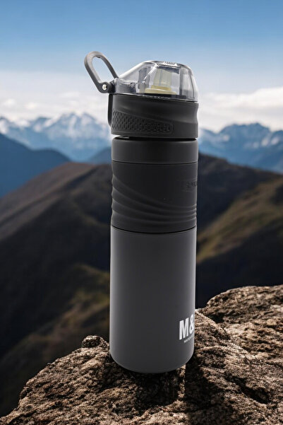 M&B WATER BOTTLE Esta 550 ml Stainless Steel Thermos with Straw - Daily Sports Outdoor Camping Hot Cold Leakproof Flask