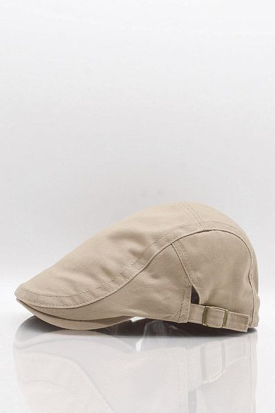 Külah 100% Cotton Adjustable Buckle Men's Cap Hat Beige