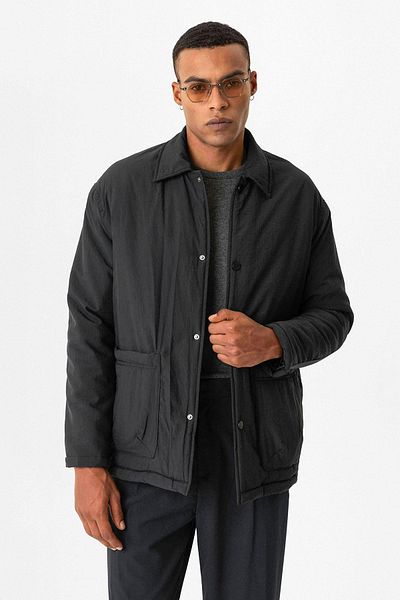 Antioch Black Lightweight Padded Bag Pocket Men's Coat