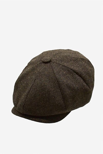 Külah Men's British Beanies Houndstooth Pattern Newsboy Hat