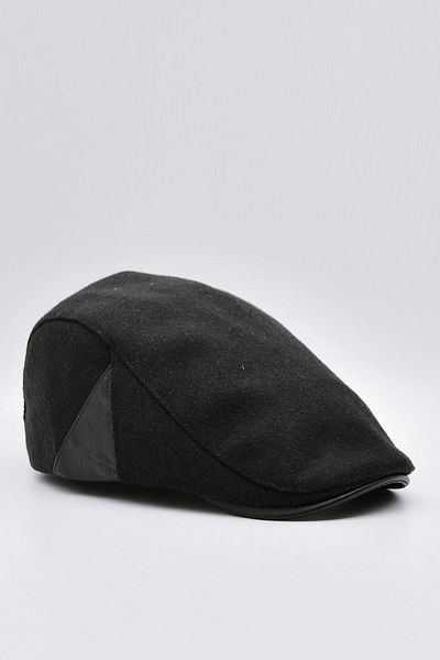Külah Men's Hat Woolen Sports Cap with Leather Accessories