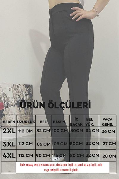 İstangül Butik Pantaloni Palazzo Plus Size Full Lycra