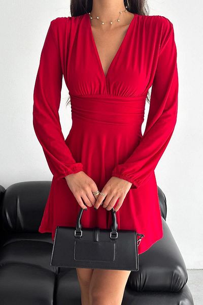 İstangül Butik Diana Dress - Double Breasted Collar and Flared Skirt