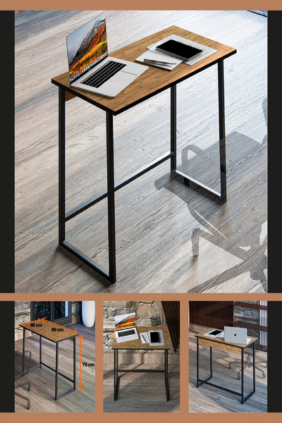 Fahrettin Küçük Bella Çok Amaçlı Çalışma Masası Bilgisayar Masası Çizim Masası Ofis Masası Çam Tabla Siyah Ayak