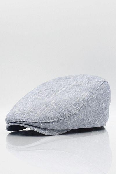 Külah Men's Plain Cotton Gray Flat Cap Beanies