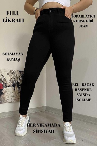 İstangül Butik Full Lycra Narrow Paca Large Size Magic Jeans