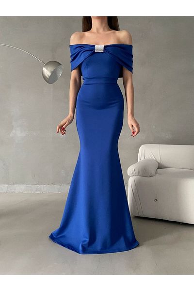 Modamorfo Φόρεμα Off Shoulder με μακριά καρφίτσα - Saks
