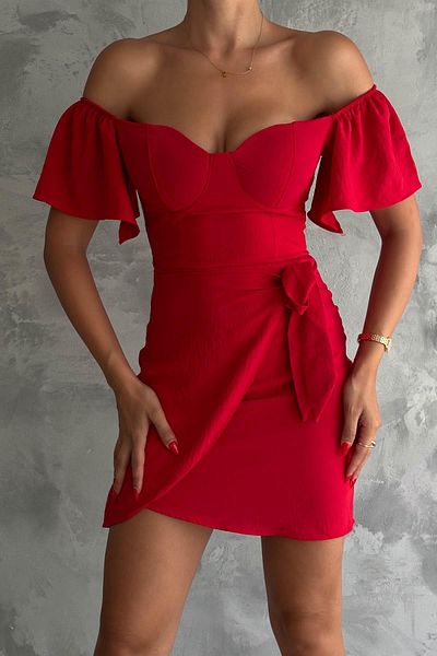 İstangül Butik Rochie mini cu gât cu inimă căptușită