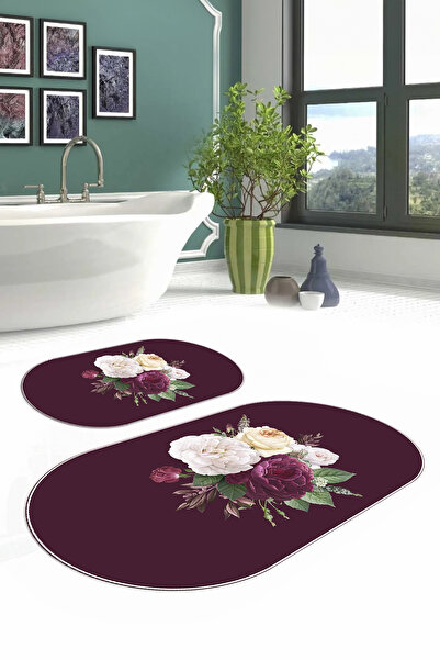 Napoli Home Set de toaletă pentru baie ovală, lavabilă, anti-alunecare, cu mo...