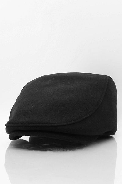 Külah Men's Hat Black Winter Trend Flat Cap Wool Cap