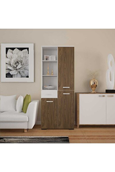 Modilayn CEVHER BANYO Çok Amaçlı Banyo Dolabı, Ceviz Beyaz