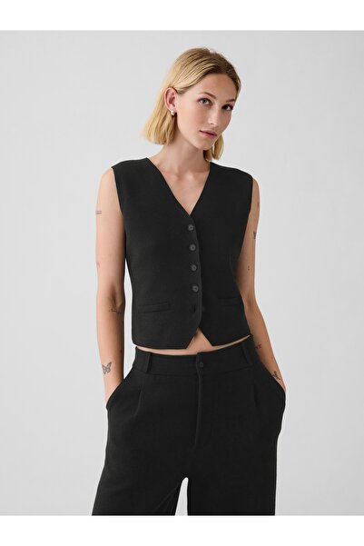 GAP Kadın Siyah CashSoft Kazak Yeleği