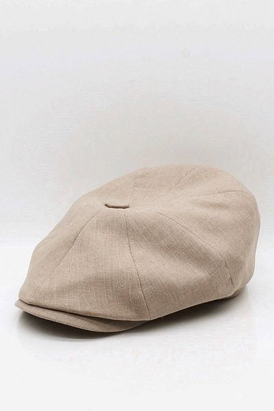 Külah British Style Brown Textured Summer Cap Hat