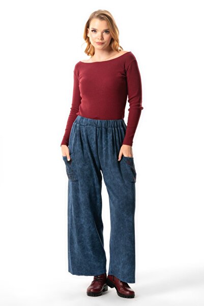 Eliş Şile Bezi Alin Yandan Çift Cepli Sonbahar ve Kışlık Lastikli Otantik Tri...