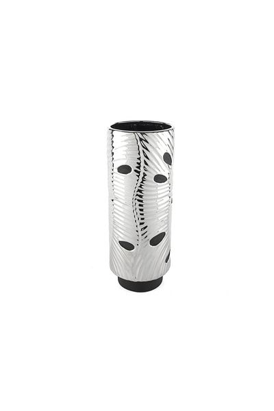 Mikasa Moor Ασημί Μαύρο Πορσελάνινο Βάζο 14x34εκ