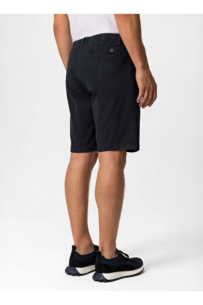Boris Becker Navy Blue Color Logo Detailed Chino Shorts