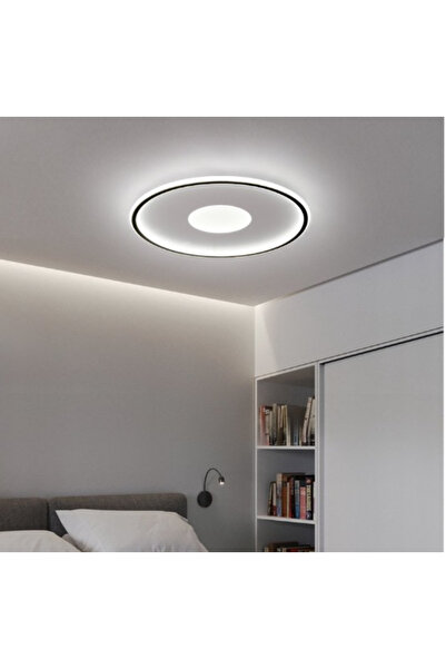 ZR AYDİNLATMA Siyah Ø40cm Yuvarlak 4000k Işık Rengi, Kumandalı Led Tavan Lambası