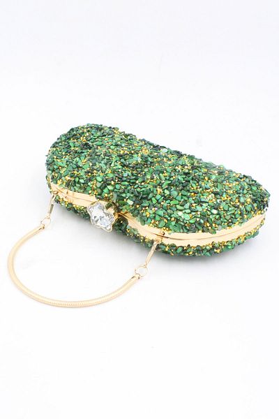 Chantaky Geantă de seară pentru rochie de seară cu două fețe din piatră naturală verde - 032 3000