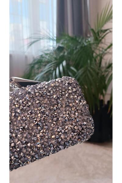 RUXENE ARE TAŞ DETAY ZİNCİR ASKI FONKSİYONLU CLUTCH KADIN ABİYE GECE EL ÇANTASI