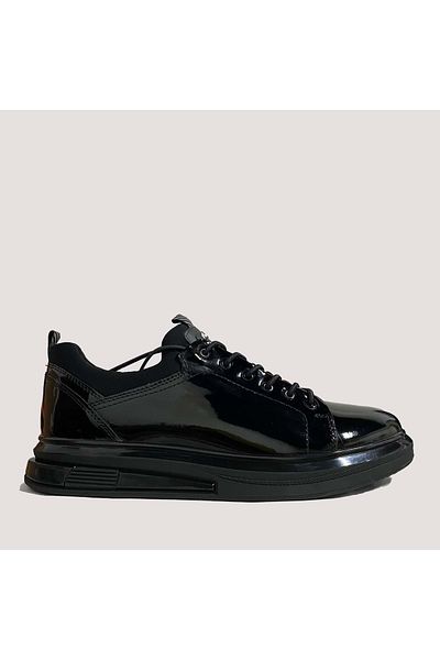 MARCOMEN 18366 Men's Leather Casual Shoes - Black - 42