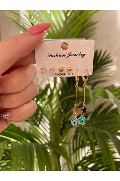 papatya aksesuar الصلب اللون لا تفقد فواتير 6 قطعة عين الشر الخرز أقراط العين...