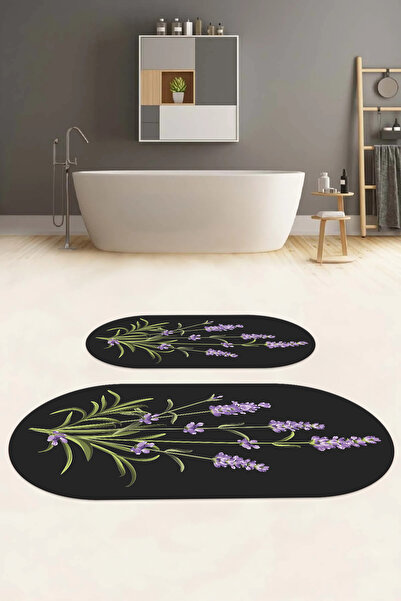 Napoli Home Set de toaletă pentru baie ovală, lavabilă, imprimată digital, cu...