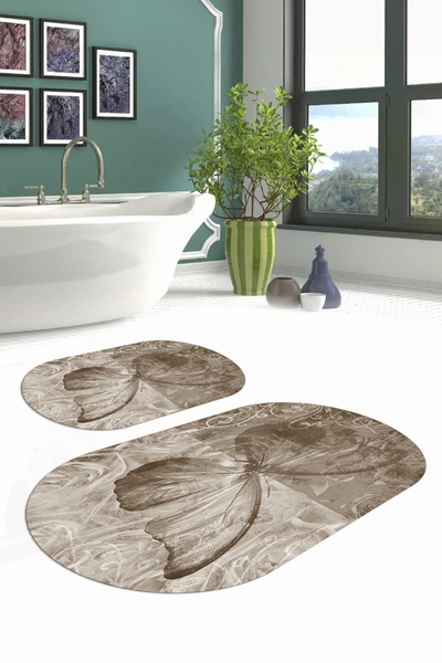 Napoli Home Set de toaletă pentru baie ovală, lavabilă digitală, colorată, mo...