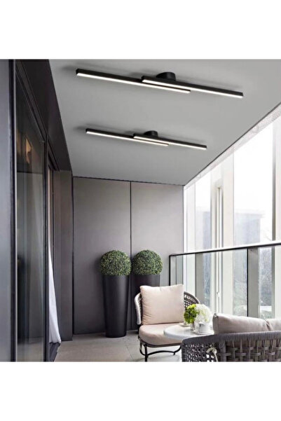 ZR AYDİNLATMA Siyah 100cm 4000k Işık, Kumandalı, Led Tavan Lambası