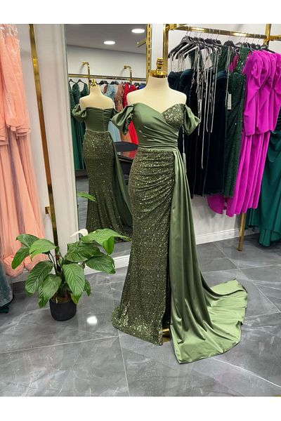 İnci Evening & Prom Dress - Green - 168