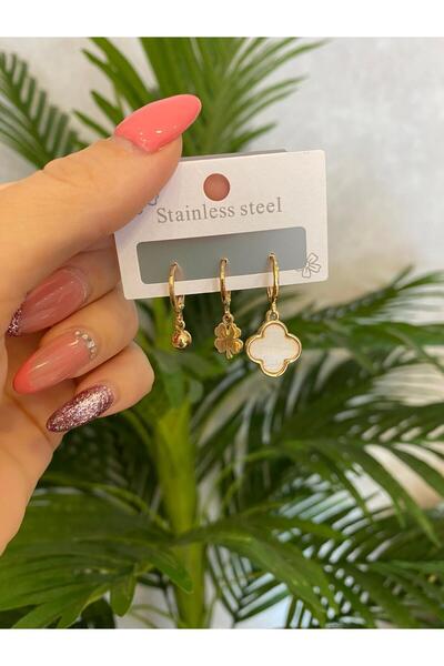 papatya aksesuar الصلب لا يسقط اللون فواتير 3 قطعة البرسيم زهرة الأقراط النسائية