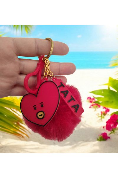 3DHOBİCENTER Bts Bt21 Tata Keychain Tata Pompom Keychain