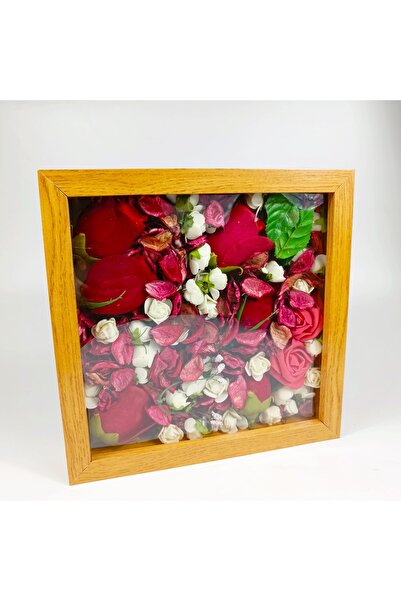 like 20x20x3 Cm Ledli Pilli Gül Kutusu Derin Anı Çerçevesi Isteme Çiçegi Çerç...