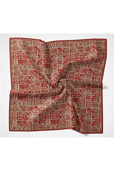 Silk Home Scarf 36705 - Red Mixed Pattern Soft